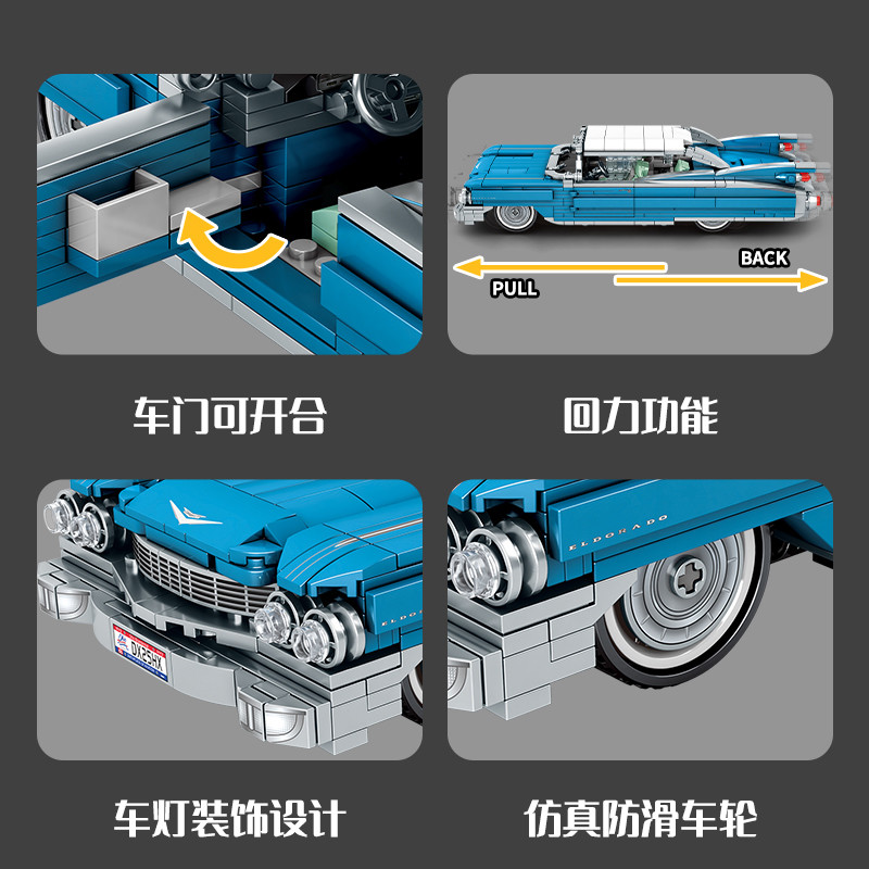 Конструктор Sembo Block «Пекинский автомузей Cadillac Eldorado» 701807 / 773 детали