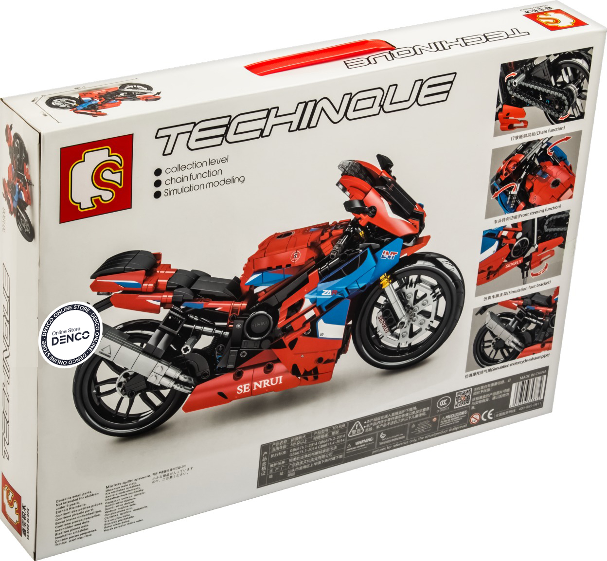 Конструктор Sembo Block «Мотоцикл Honda CBR» 701808 / 857 деталей