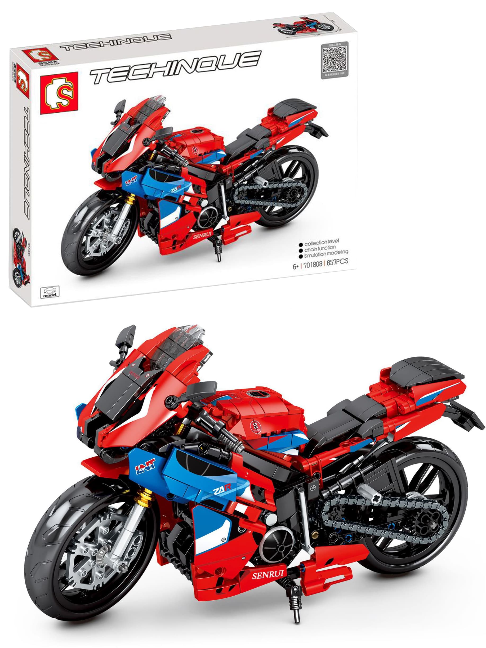 Конструктор Sembo Block «Мотоцикл Honda CBR» 701808 / 857 деталей