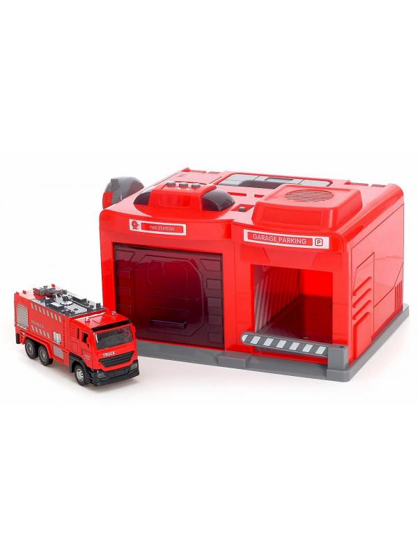 Парковка-Автосервис «Пожарная часть» CLM-551 с машинкой и рацией, световые и звуковые эффекты / Микс