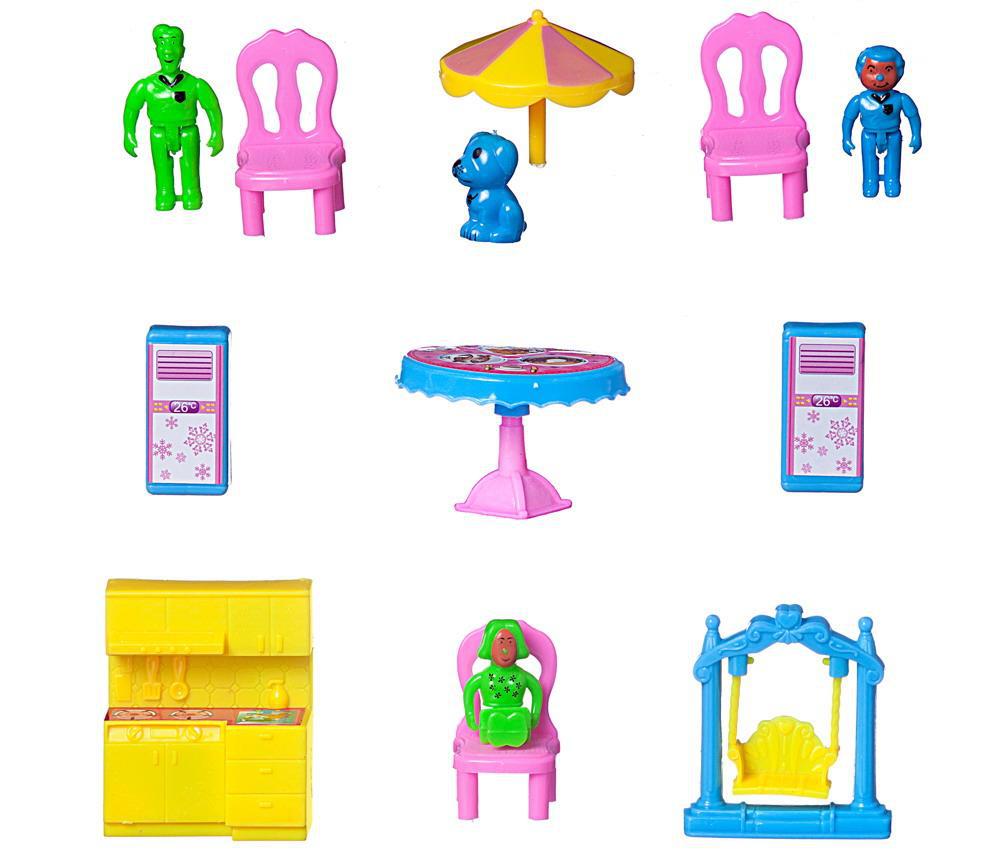 Игровой набор ABtoys «В гостях у куклы: Кукольный дом», с мебелью, человечками и аксессуарами