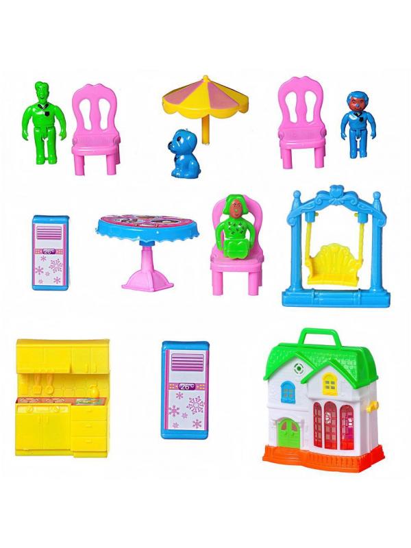 Игровой набор ABtoys «В гостях у куклы: Кукольный дом», с мебелью, человечками и аксессуарами