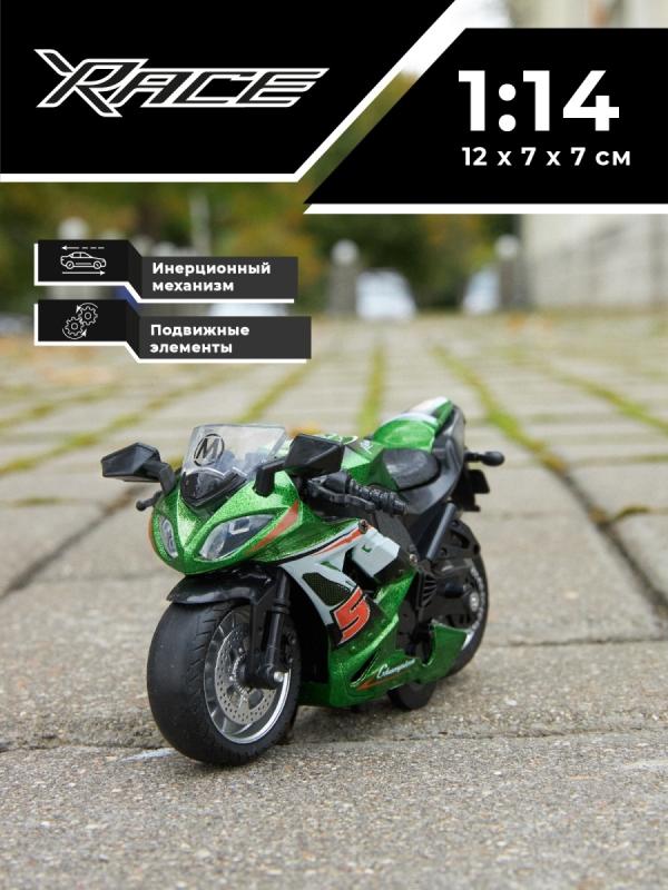 Металлический мотоцикл Ming Ying 66 1:14 MY66-M2114 инерционный, свет, звук / Микс