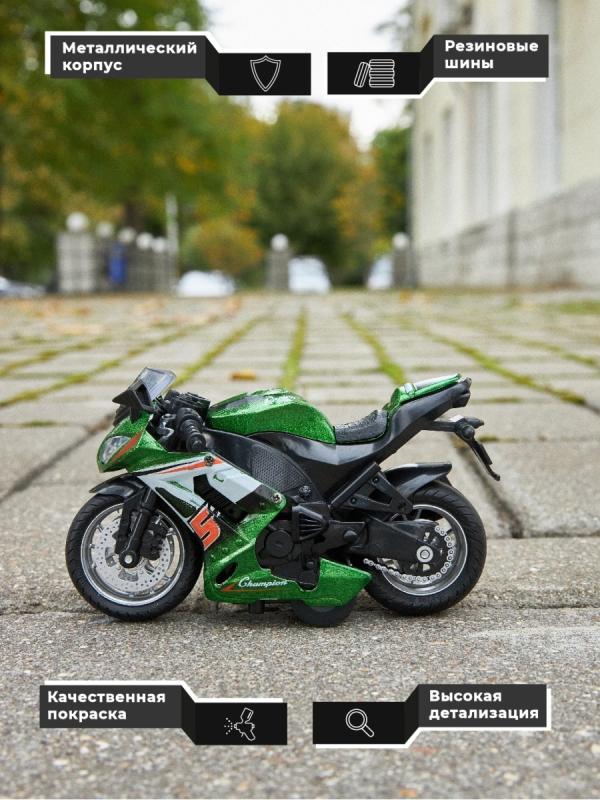 Металлический мотоцикл Ming Ying 66 1:14 MY66-M2114 инерционный, свет, звук / Микс