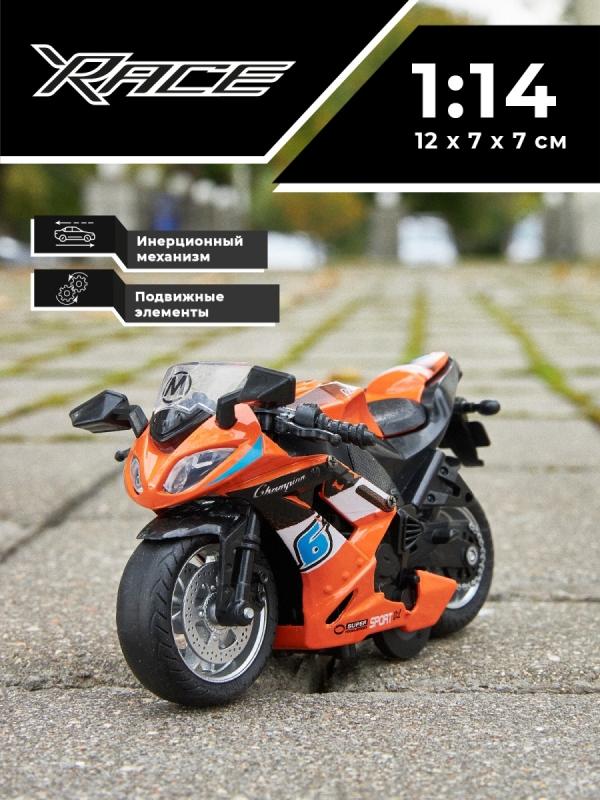 Металлический мотоцикл Ming Ying 66 1:14 MY66-M2114 инерционный, свет, звук / Микс