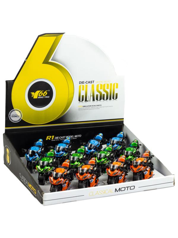 Металлический мотоцикл Ming Ying 66 1:14 MY66-M2114 инерционный, свет, звук / Микс