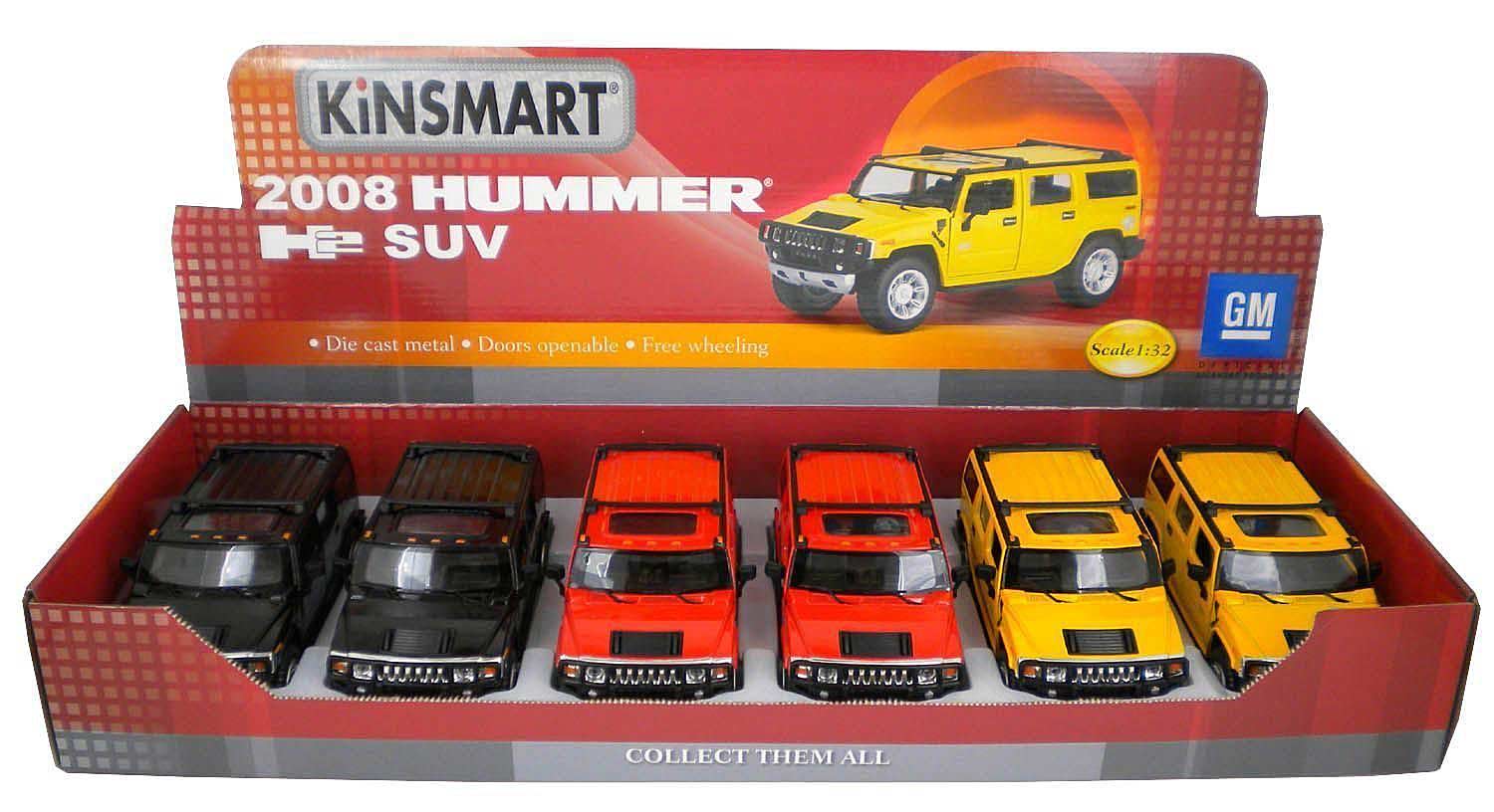 Металлическая машинка Kinsmart 1:32 «2008 Hummer H2 SUV» KT7006D / Красный