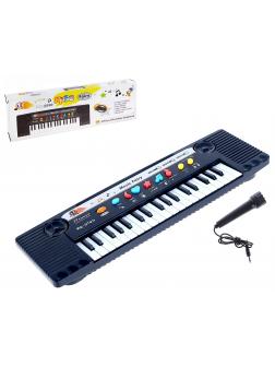 Синтезатор детский с микрофоном «Играем», с микрофоном, 37 клавиш, работает от батареек / MQ-3700