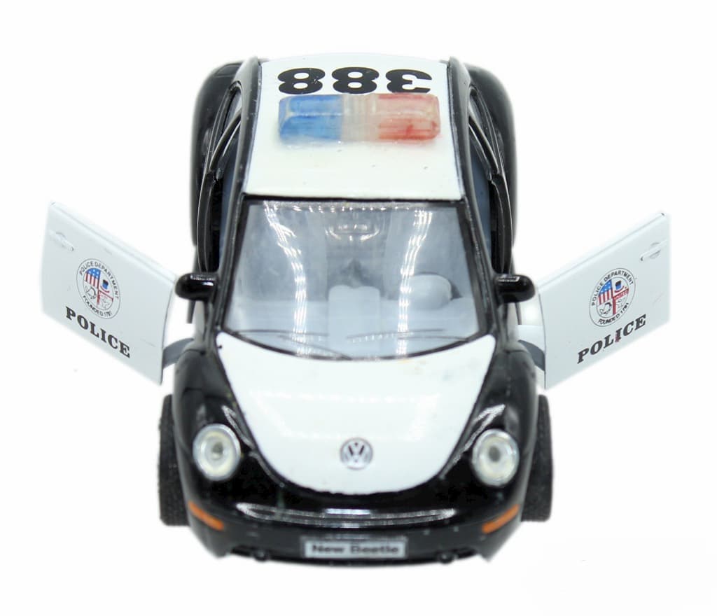 Металлическая машинка Kinsmart 1:32 «Volkswagen New Beetle (Police)» KT5058DP, инерционная