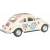 Металлическая машинка Kinsmart 1:32 «1967 Volkswagen Classical Beetle (Пастельные цвета с принтом)» KT5375DF инерционная / Бежевый
