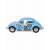 Металлическая машинка Kinsmart 1:32 «1967 Volkswagen Classical Beetle (Пастельные цвета с принтом)» KT5375DF инерционная / Голубой
