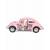 Металлическая машинка Kinsmart 1:32 «1967 Volkswagen Classical Beetle (Пастельные цвета с принтом)» KT5375DF инерционная / Розовый