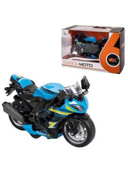 Металлический мотоцикл Classic Moto 1:14 MY66-M1114 инерционный / Голубой