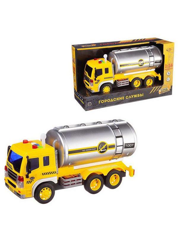 Машинка инерционная ABtoys Автоцистерна со звуковыми и световыми эффектами 1:16, 32.5x12x19 см