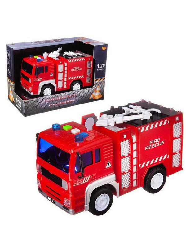 Машинка инерционная ABtoys Пожарная машина со звуковыми и световыми эффектами 1:20, 24x12x15.5 см