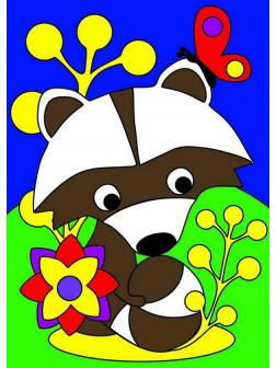 Набор для творчества LORI Картина по номерам для малышей Озорной енот