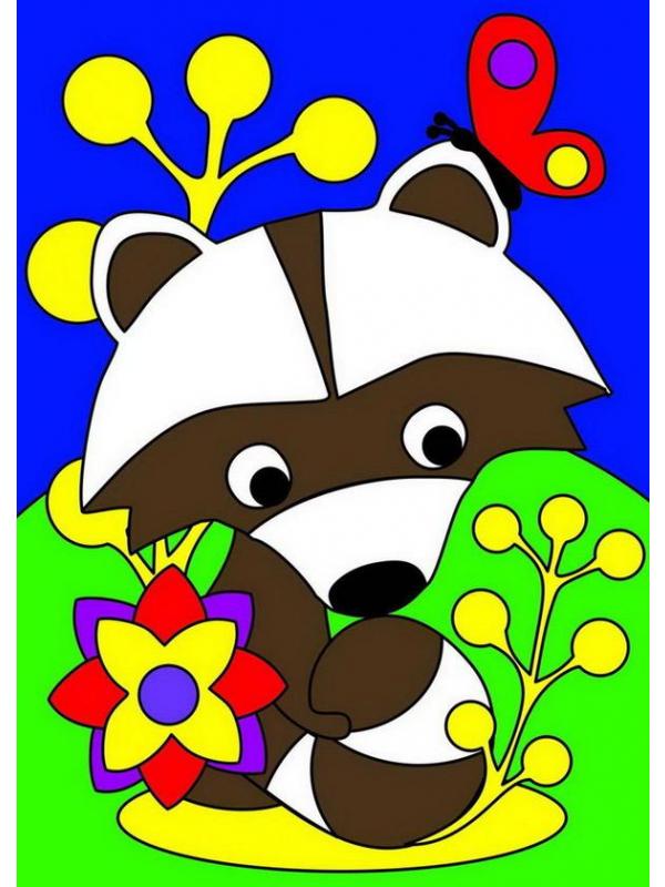 Набор для творчества LORI Картина по номерам для малышей Озорной енот