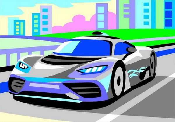 Набор для творчества LORI Картина по номерам для малышей Спорткар