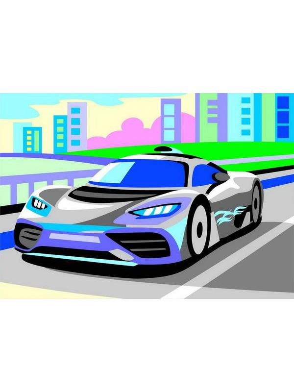 Набор для творчества LORI Картина по номерам для малышей Спорткар