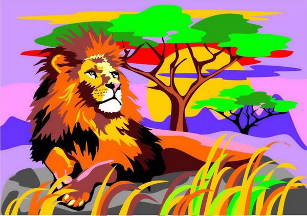 Набор для творчества LORI Картина по номерам для малышей Царь зверей