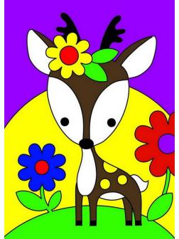 Набор для творчества LORI Картина по номерам для малышей Милый оленёнок