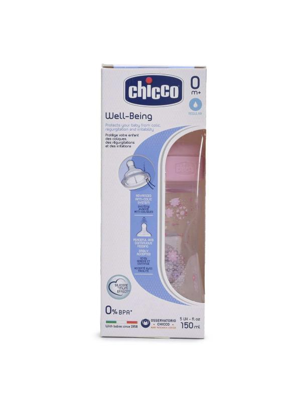 Бутылочка для кормления Chicco Well-Being Girl 150 мл силиконовая соска 0 мес+