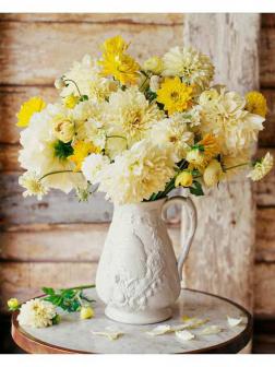 Холст с красками 40х50 см по номерам. КРАСИВЫЙ БЕЛЫЙ БУКЕТ