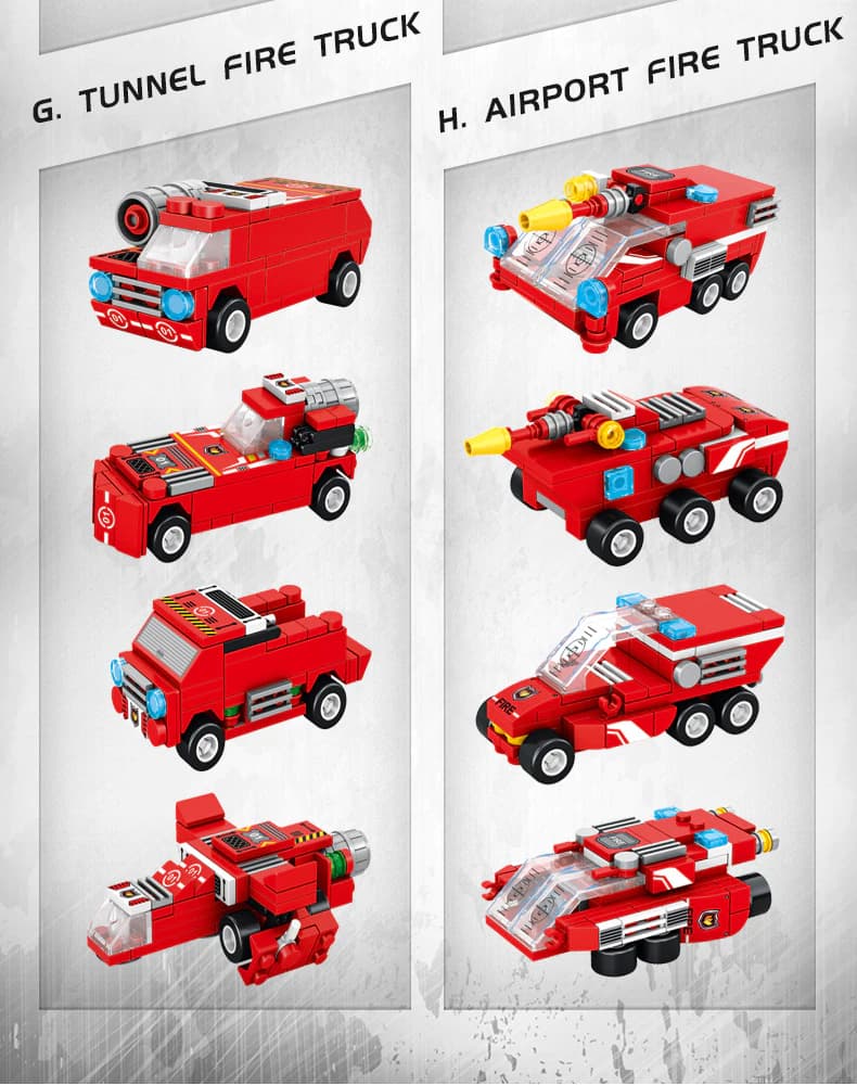 Конструктор Panlos Brick 8в1 «Fire Rescue Engine» 633028 / 836 деталей