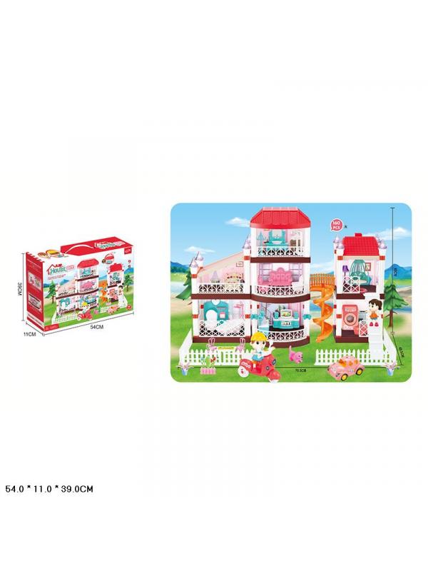 Трехэтажный домик для куклы «House DIY» 326-D53-1 / 160 предметов