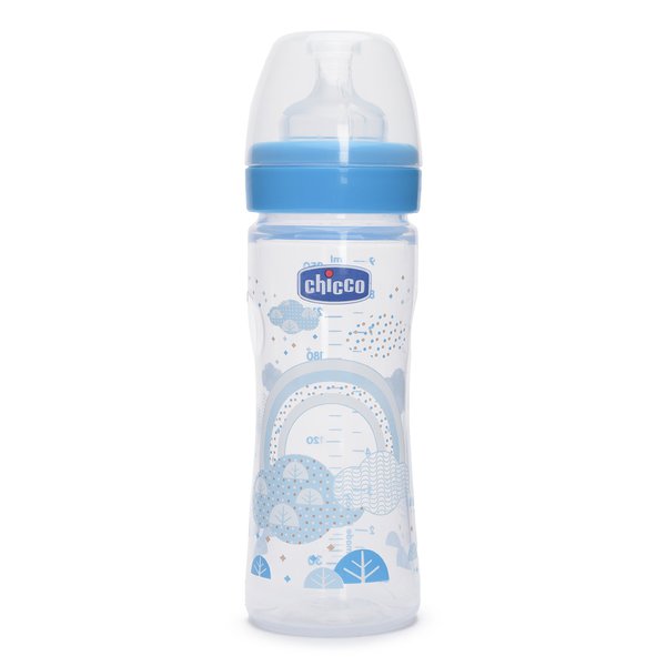 Бутылочка для кормления Chicco Well-Being Boy 250 мл силиконовая соска средний поток 2 мес+