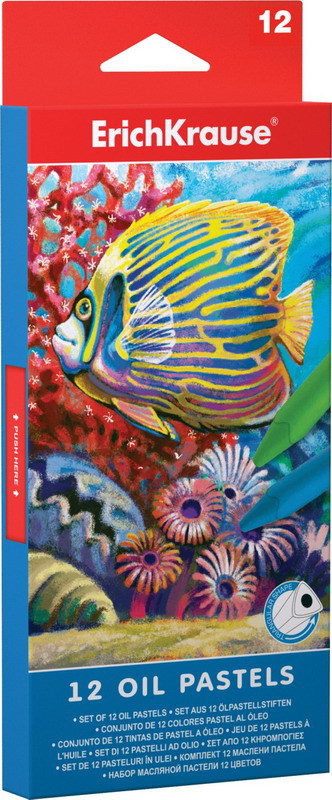Пастель масляная ErichKrause 12цв./коробка с европодвесом