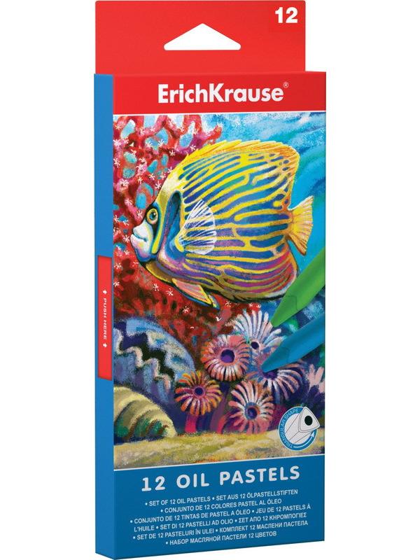 Пастель масляная ErichKrause 12цв./коробка с европодвесом