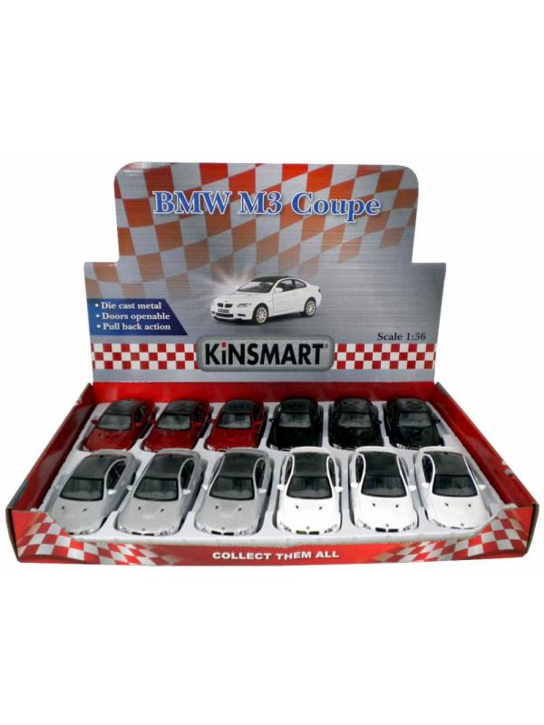 Металлическая машинка Kinsmart 1:36 «BMW M3 Coupe» KT5348D, инерционная / Красный
