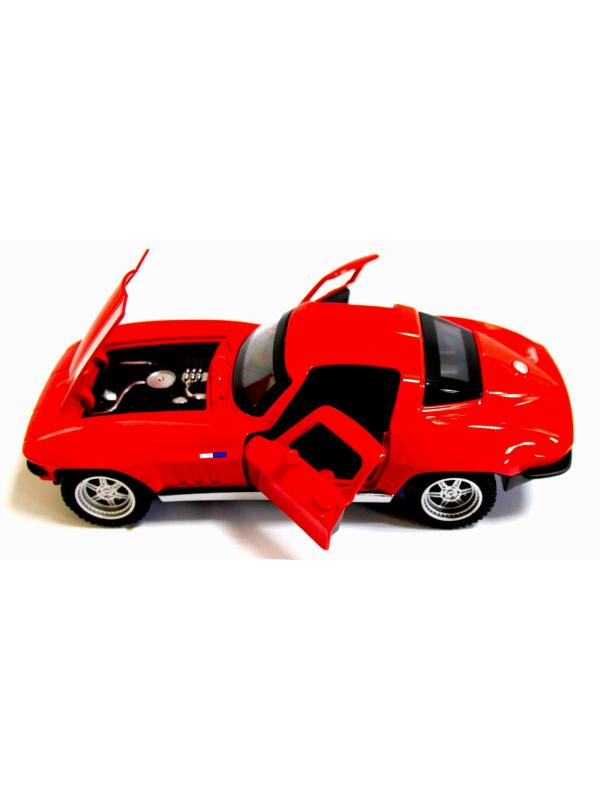 Машинка металлическая Double Horses 1:32 «1964 Chevrolet Corvette C2 Sting Ray» 32411 инерционная, свет, звук / Красный
