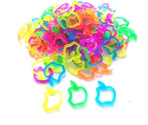 Резиночки яблоки, ассорти, 100 штук в пакете