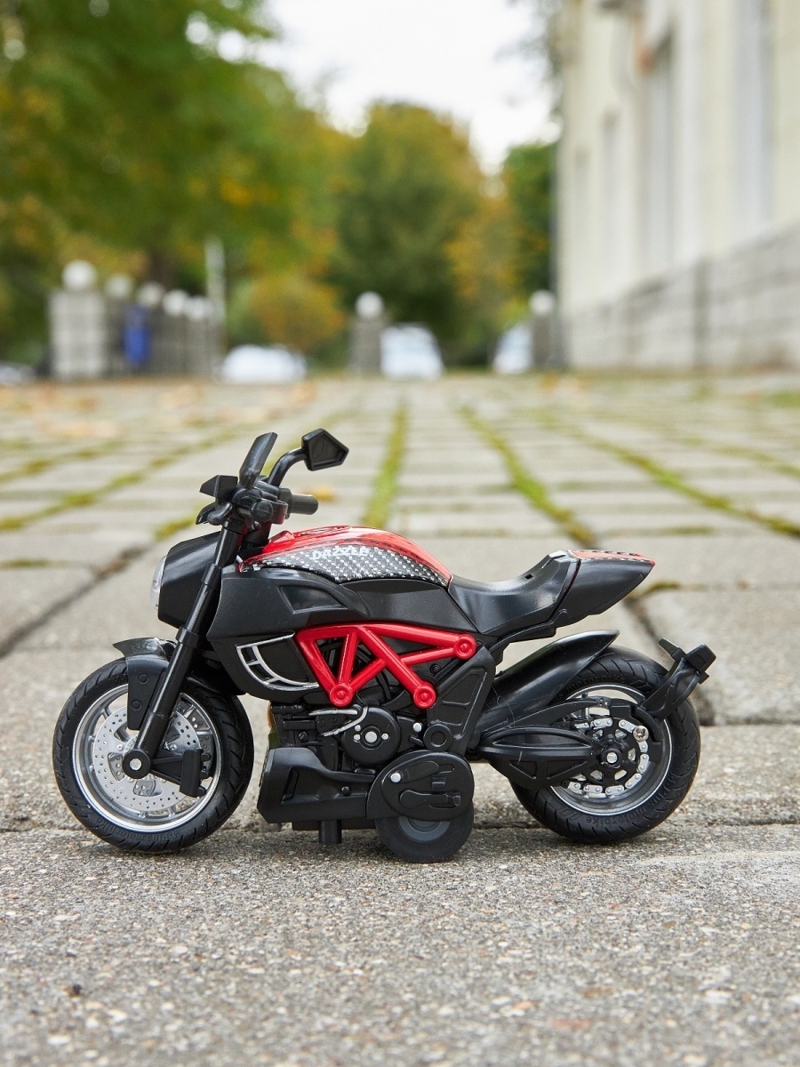 Металлический мотоцикл Ming Ying 66 1:14 MY66-M2216 Classic Moto инерционный, свет, звук / Микс