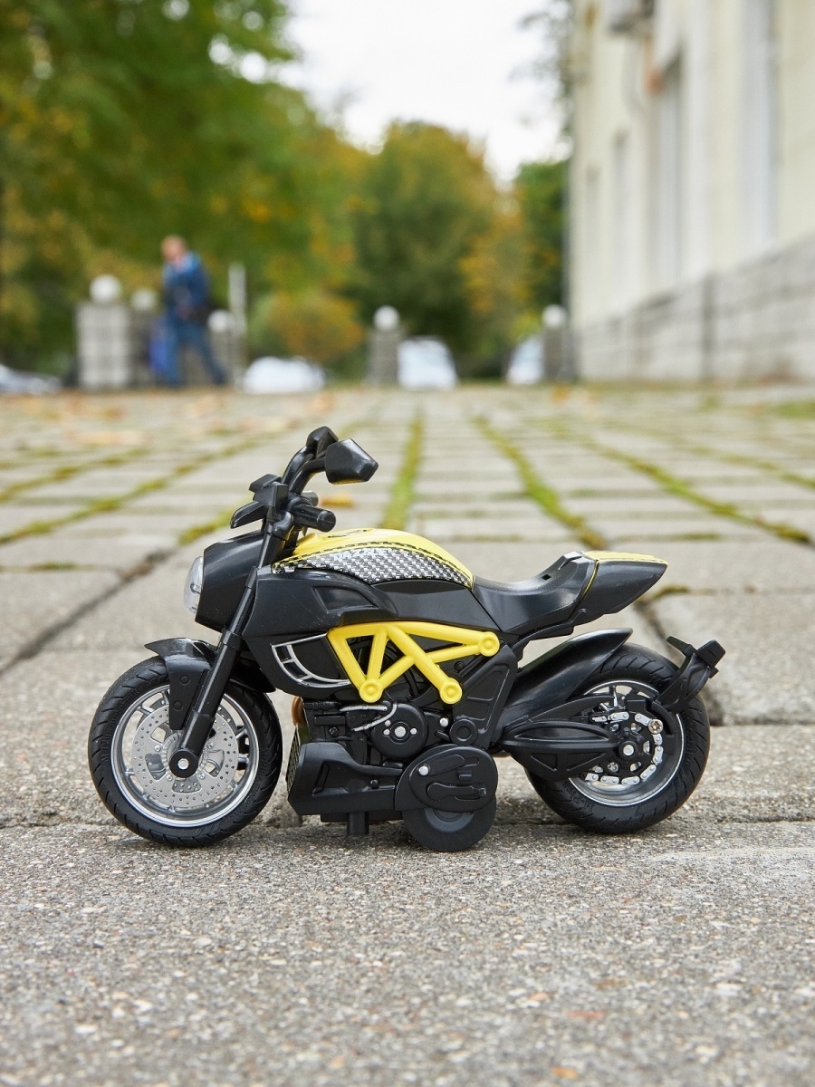 Металлический мотоцикл Ming Ying 66 1:14 MY66-M2216 Classic Moto инерционный, свет, звук / Микс