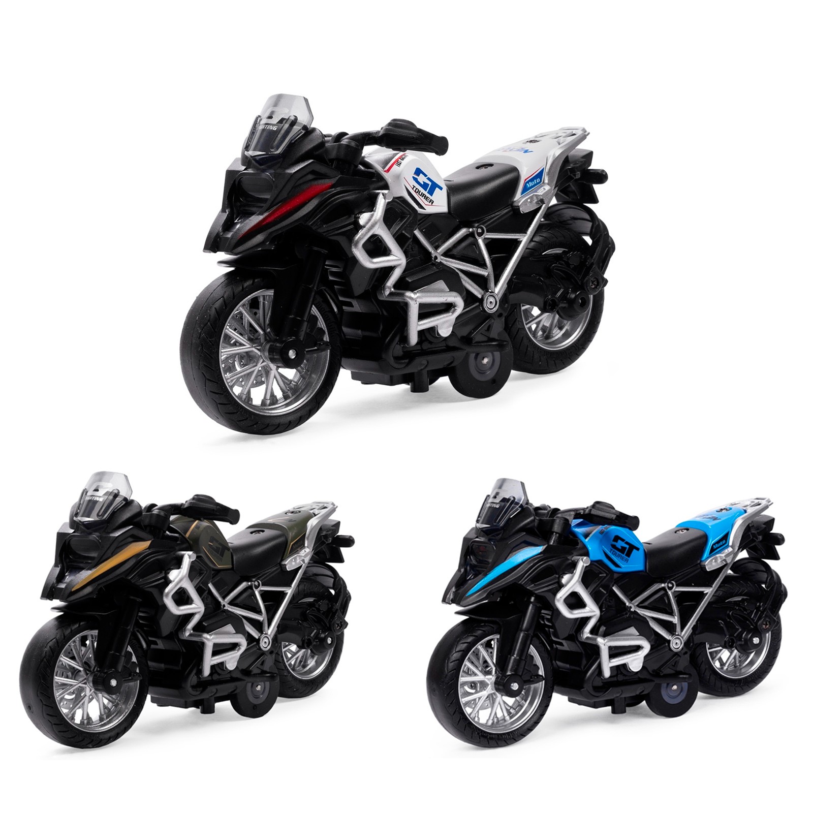 Металлический мотоцикл Ming Ying 66 Classic Moto 1:14 MY66-M2218 инерционный, свет, звук / Микс