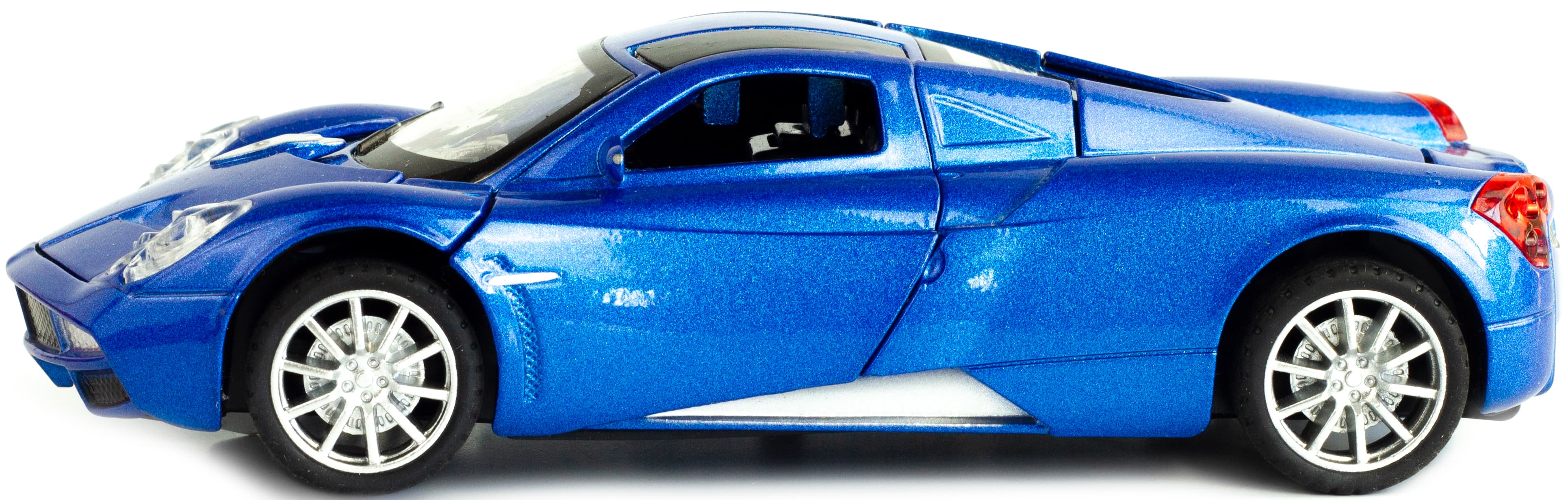 Машинка металлическая Wanbao 1:25 «Pagani Huayra» 616D инерционная, свет, звук / Синий