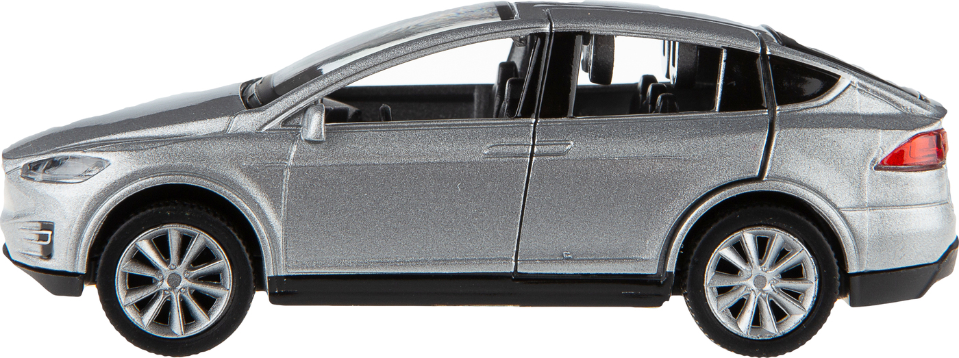 Металлическая машинка Play Smart 1:50 «Tesla Model X» 6533D, инерционная / Серебристый