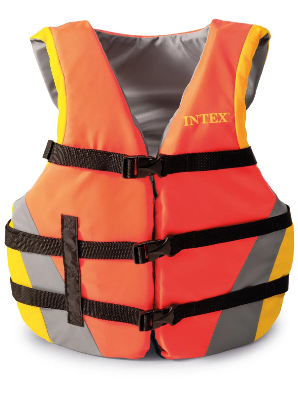 Жилет для плавания Intex 69681 с пенопластовыми вставками, 40-70 кг, обхват груди / 76-132 см.