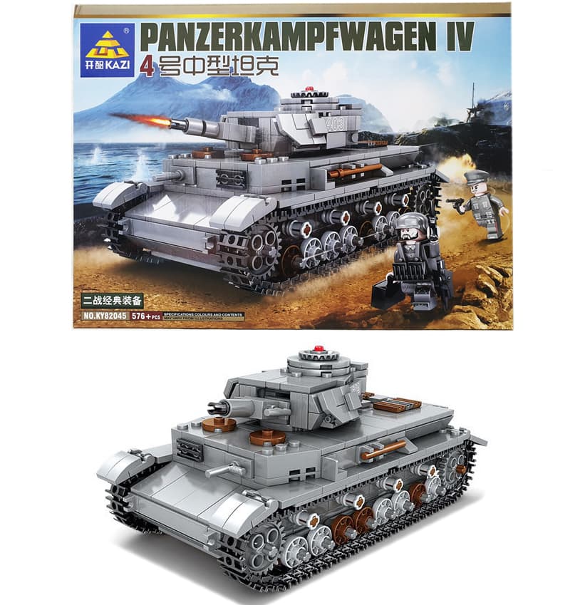 Конструктор Kazi «Танк Panzerkampfwagen IV» со светом, KY82045 / 576 деталей