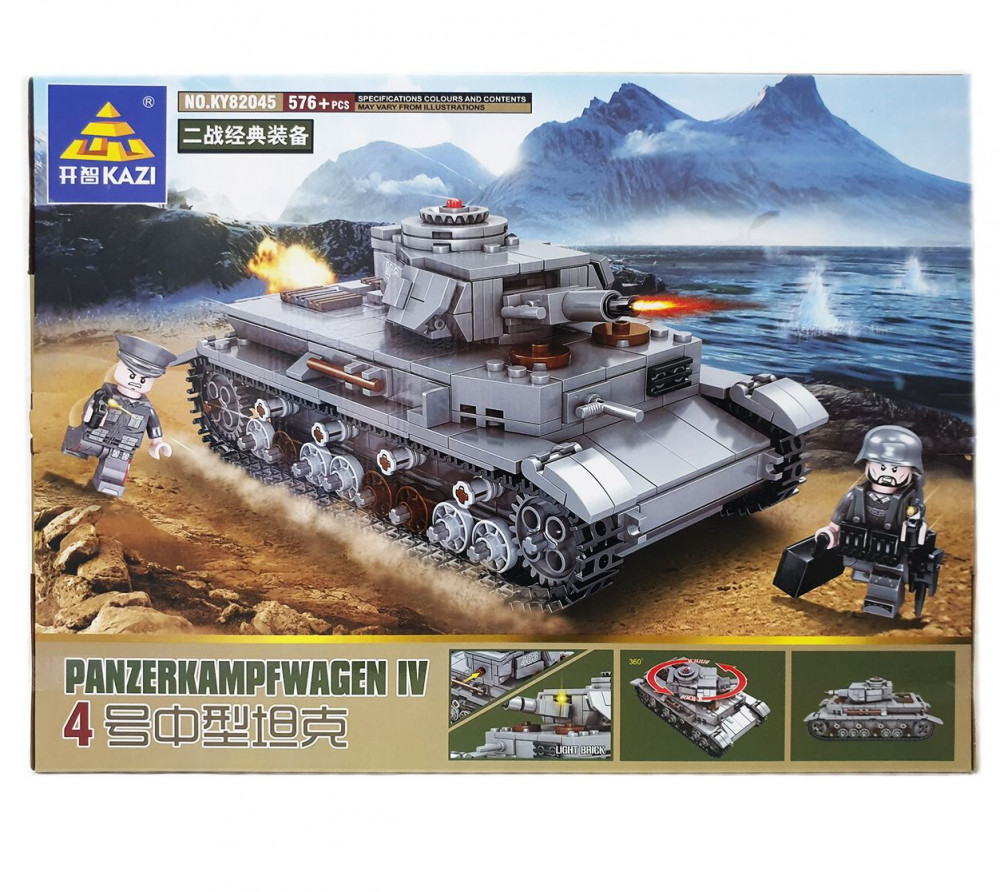 Конструктор Kazi «Танк Panzerkampfwagen IV» со светом, KY82045 / 576 деталей