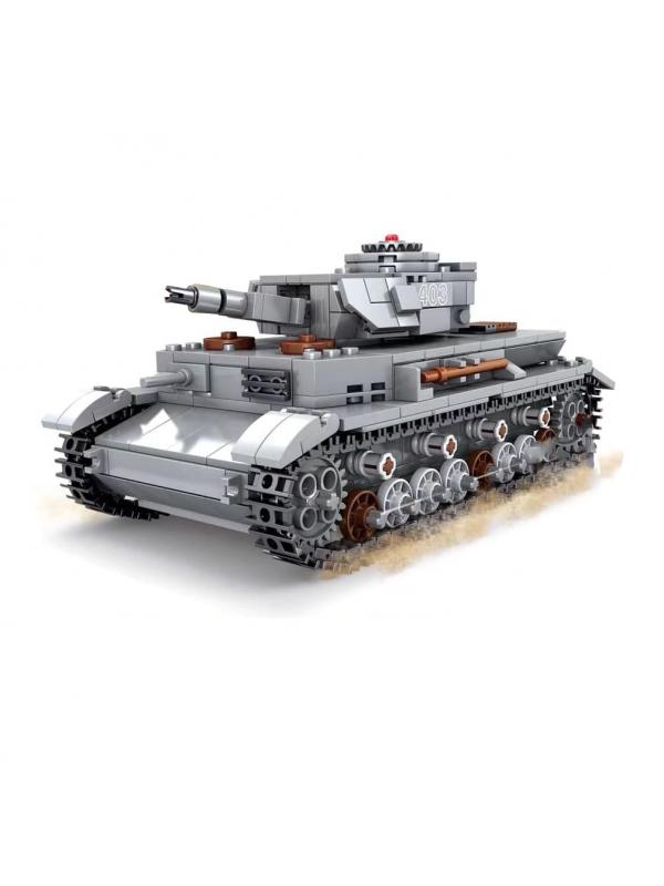 Конструктор Kazi «Танк Panzerkampfwagen IV» со светом, KY82045 / 576 деталей