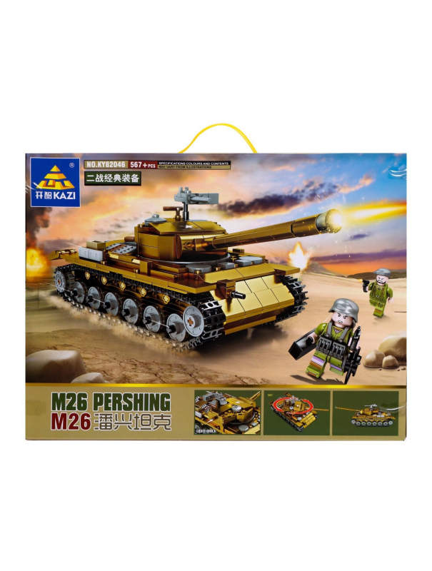 Конструктор Kazi «Танк М26 Pershing» со светом, KY82046 / 567 деталей