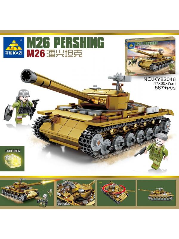 Конструктор Kazi «Танк М26 Pershing» со светом, KY82046 / 567 деталей