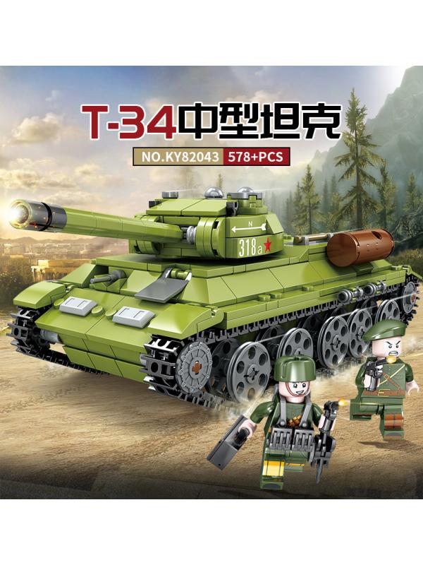 Конструктор Kazi «Средний танк Т-34» KY82043, со светом / 578 деталей