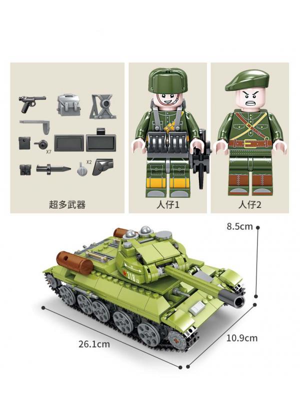 Конструктор Kazi «Средний танк Т-34» KY82043, со светом / 578 деталей