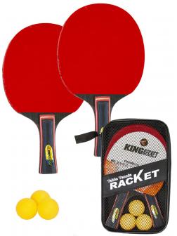Набор ракеток KingBecket для настольного тенниса / пинг-понга  c 3 мячами в чехле