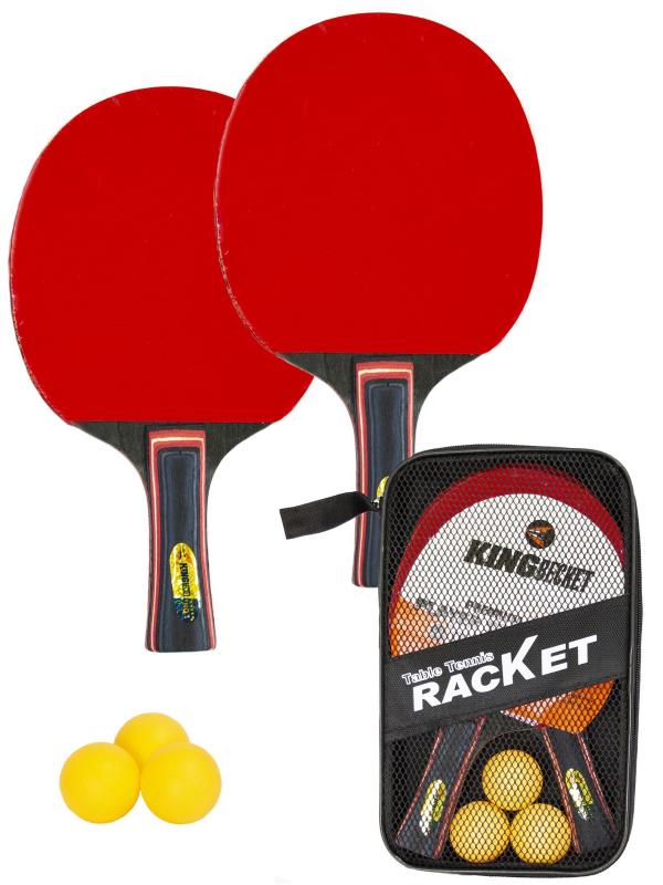Набор ракеток KingBecket для настольного тенниса / пинг-понга  c 3 мячами в чехле